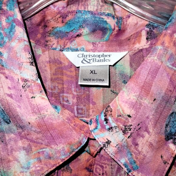 Christopher & Banks Printed Blouse - Picture 4 of 4